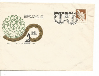 No(3) plic-Expozitia filatelica BOTANICA III --1983 foto