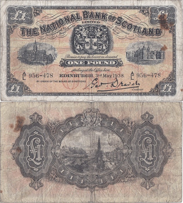 1938 (3 V), 1 pound (P-257a.8) - Scoția! (CRC: 100%) foto mare 1938 (3 V), 1 pound (P-257a.8) - Scoția! (CRC: 100%) foto mare