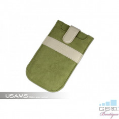 Husa USAMS Samsung MAGBAG Meg Fiber Leather Bag (5&amp;quot;) Verde foto