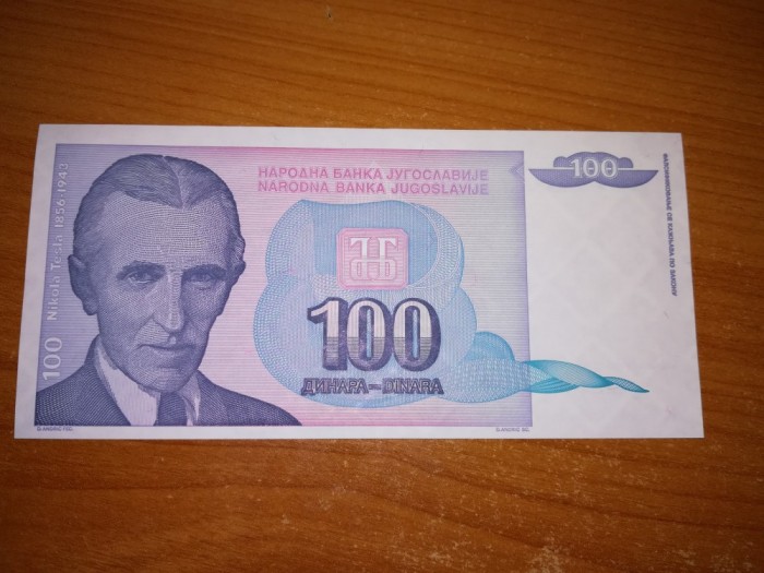 Yugoslavia 100 dinara - 1994 - P139 - Stare UNC Yugoslavia 100 dinara - 1994 - P139 - Stare UNC