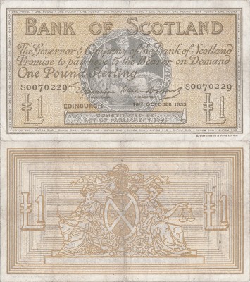 1953 (16 X), 1 pound sterling (P-96c) - Scoția! (CRC: 92%) foto