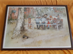 Tablou vechi litografie Carl Larsson foto