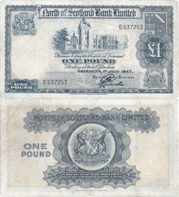1947 (1 VII), 1 pound sterling (P-S644a.4) - Scoția! (CRC: 92%) foto