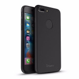 Husa FullBody iPaky Black Apple iPhone 7 Plus 360 + folie protectie gratis, Negru