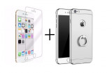 Pachet husa Silver 3in1 Slim inel Apple iPhone 7 Plus + folie protectie gratis, iPhone 7/8 Plus, Oem