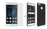 Pachet husa Slim Antisoc Black Huawei P9 Lite 2016 + folie protectie gratis, Oem