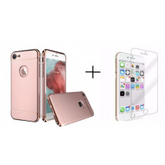 Pachet husa Elegance Luxury 3in1 Rose-Gold pentru Apple iPhone 7 Plus cu folie de sticla gratis