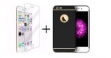 Pachet husa Elegance Luxury 3in1 Black Apple iPhone 6/6S + folie sticla, Oem