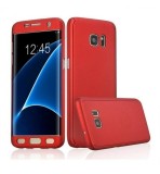 Husa Full Body 360 Samsung Galaxy S7 Edge Rosie + Folie Protectie Ecran, Protectie Completa