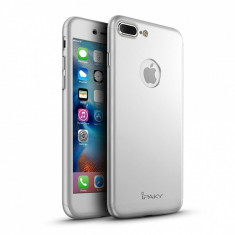 Husa FullBody Paky Silver Apple iPhone 7 Plus 360 grade + folie protectie