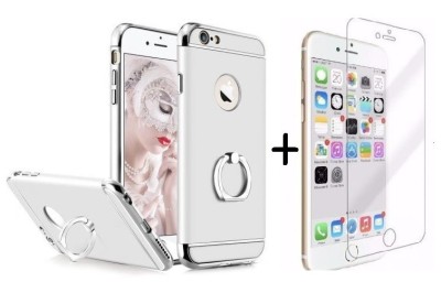 Pachet husa Elegance Luxury 3in1 Ring Silver Apple iPhone 6/6S + folie sticla foto