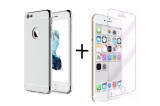 Pachet husa Elegance 3in1 Silver Apple iPhone 7 Plus + folie sticla gratis, Argintiu, Oem