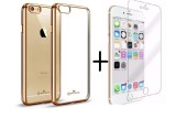 Pachet husa Elegance Luxury Gold Apple iPhone 6 Plus/6S Plus + folie protectie, Oem