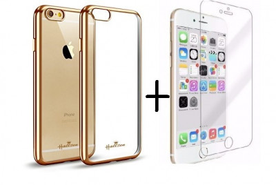 Pachet husa Elegance Luxury Gold Apple iPhone 6 Plus/6S Plus + folie protectie foto