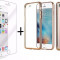 Pachet husa Elegance Luxury placata Gold pentru Apple iPhone 7 Plus cu folie de protectie gratis