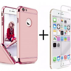 Pachet husa 3in1 Rose-Gold Apple iPhone 6/6S + folie sticla