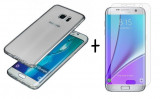 Pachet husa slim fumurie Samsung Galaxy S6 Edge + folie protectie gratis, Oem