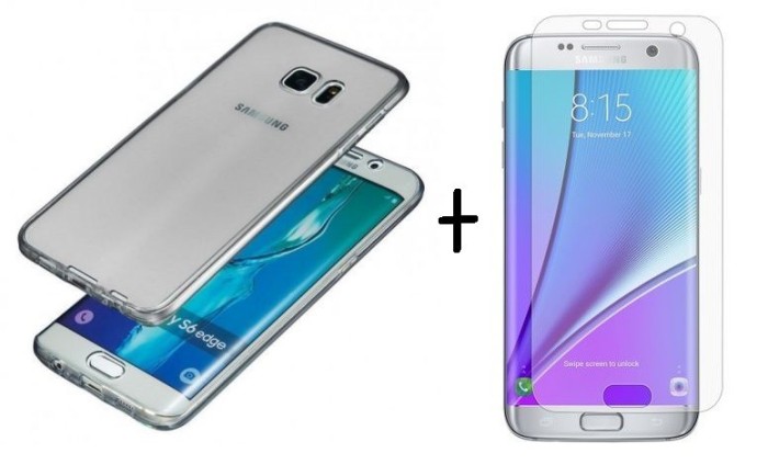 Pachet husa slim fumurie Samsung Galaxy S6 Edge + folie protectie gratis