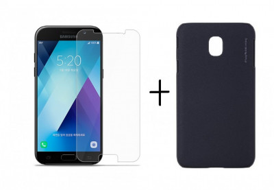 Pachet husa Metalic Black Samsung Galaxy J7 2017 + folie protectie gratis foto