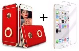 Husa iPhone 6 Plus/6S Plus Ring 3in1 Rosie + Folie Sticla - Protectie Completa