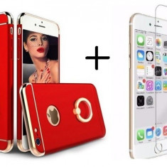 Pachet husa 3in1 Ring Red Apple iPhone 6 Plus/6S Plus + folie sticla