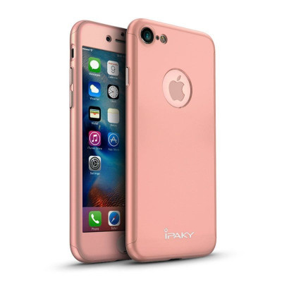 Husa FullBody iPaky Rose-Gold iPhone 6 Plus /6S Plus 360 grade +folie protectie foto