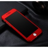 Husa fata-spate iPaky pentru iPhone 8 ROSIE cu folie de protectie gratis ( RED ), Apple