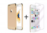 Pachet husa Elegance Luxury 3in1 Gold Apple iPhone 6/6S + folie sticla, Oem