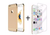 Husa iPhone 6/6S Elegance Luxury 3in1 Gold + Folie Sticla