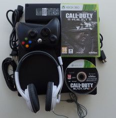 Consola jocuri Microsoft Xbox 360 Slim 250Gb Call of Duty Ghosts complet + casti foto