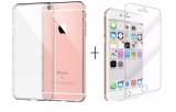 Pachet husa slim TPU transparenta Apple iPhone 6/6S + folie sticla gratis, Oem