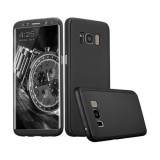 Husa Full Body 360 Samsung Galaxy S8 Plus Neagra + Folie Protectie Ecran, Elegance Luxury