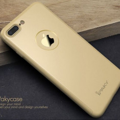 Husa FullBody iPaky Gold Apple iPhone 7 Plus 360 grade + folie protectie
