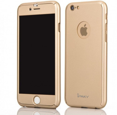 Husa FullBody iPaky Gold Apple iPhone 6/6S 360 grade + folie protectie foto