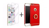 Husa iPhone 7 Ultrasubtire 3in1 cu Ring, Folie Sticla Cadou, Rosu