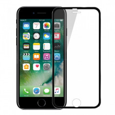 Folie de sticla 3D securizata cu rama metalica Elegance Luxury Black pentru Apple iPhone 7 ,protectie completa ,margini curbate. foto