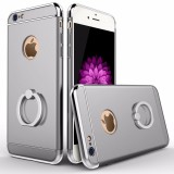 Husa iPhone 6 Plus/6S Plus Elegance Luxury 3in1 Ring Silver, Protectie Completa, Aspect Premium