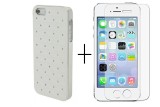 Pachet husa Silver diamante pe spate Apple iPhone 5/5S/SE + folie sticla gratis, Oem