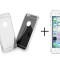 Pachet husa Tip Oglinda Silver Apple Iphone 5/5S/5SE + folie de sticla gratis