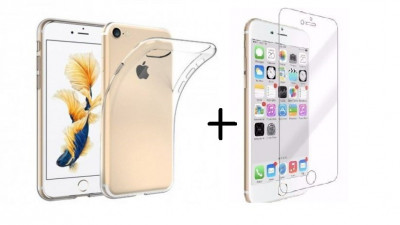 Pachet husa Elegance Luxury transparenta Apple iPhone 7 + folie sticla gratis foto