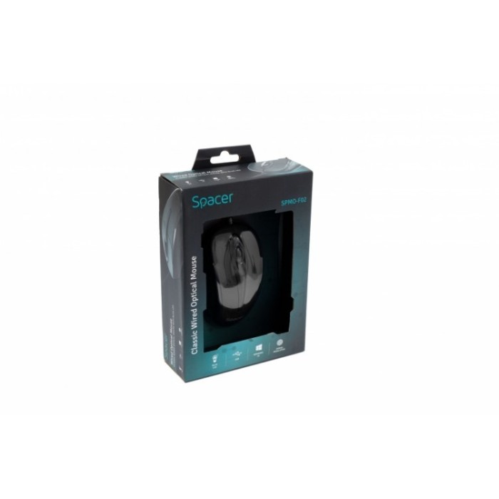 Mouse Spacer SPMO-F02 , Optic , 1000 DPI , Negru foto mare Mouse Spacer SPMO-F02 , Optic , 1000 DPI , Negru foto mare