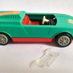 Masinuta veche URSS plastic verde, AUTOSPORT, 10 cm lungime