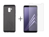 Husa Elegance Luxury Mesh Black Samsung Galaxy A8 + Folie Protectie