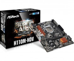 MB ASRock skt. 1151, Intel H110, Tip memorie DDR4, Sloturi memorii 2, 2133 MHz,... foto