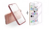 Husa iPhone 6 Plus/6S Plus Rose Gold Luxury + Folie Protectie Ecran - Pachet Elegance