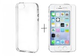 Pachet husa Elegance Luxury TPU Apple iPhone 5 / 5S / 5SE + folie sticla gratis, Transparent, Oem