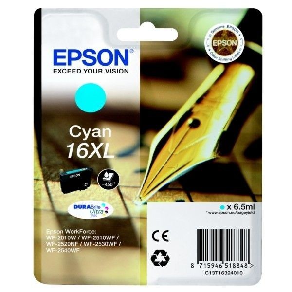 Cartus cerneala Original Epson Cyan 16XL compatibil WF2540 "C13T16324010" Cartus cerneala Original Epson Cyan 16XL compatibil WF2540 "C13T16324010"