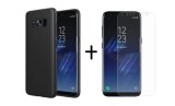 Husa Antishock Slim Neagra Samsung Galaxy S8 + Folie Protectie Ecran Cadou