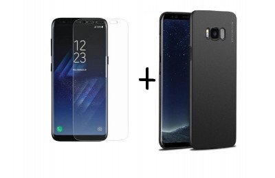 Pachet husa X-LEVEL Metalic Black Samsung Galaxy S8 + folie de protectie gratis foto