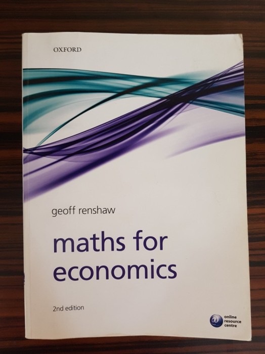 Geoff Renshaw, MATHS FOR ECONOMICS (2ND EDITION) foto mare Geoff Renshaw, MATHS FOR ECONOMICS (2ND EDITION) foto mare
